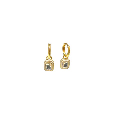 Aretes Rectangular Frau Elegance con zirconia Color Cristal
