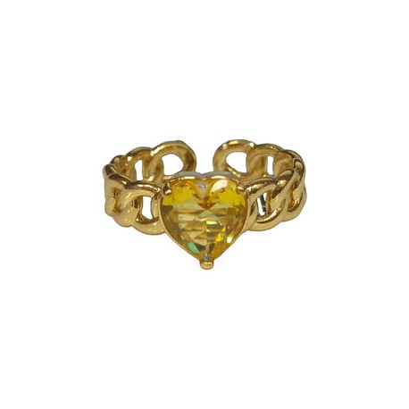 Anillo Ajustable Frau Elegance corazón amarillo