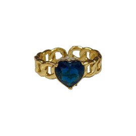 Anillo Ajustable Frau Elegance corazón azul