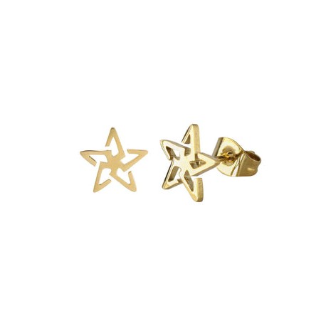Arete Acero Inoxidable Dorado Estrella