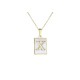 Collar Acero Inoxidable Dorado con Dije Letra X con Concha