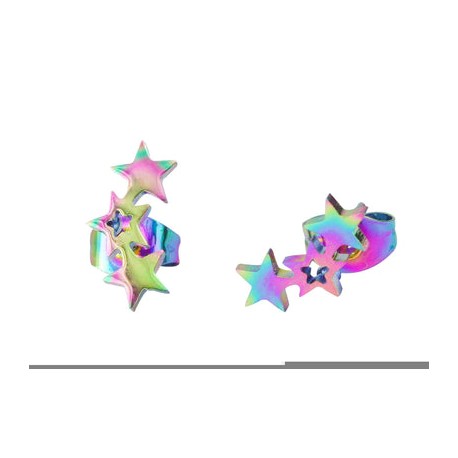 Arete Acero Inoxidable Tornasol Estrellas