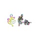 Aretes Acero Inoxidable Tornasol Hoja de Arbol