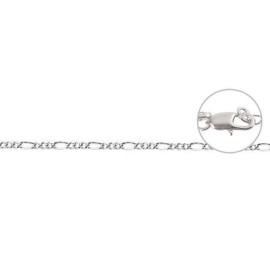 Frau Elegance Cadena para Dije Rodio Eslabon Redondo con Broche Perico Plateado 385 mm / 1 mm