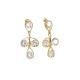 Frau Elegance Arete Chapa de Oro con Circonia Gotas Interior Cristal Dorado 16x32 mm