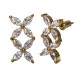 Frau Elegance Arete Chapa de Oro con Circonia Cruces Dorado