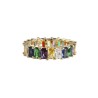 Frau Elegance Anillo Grueso Chapa de Oro con Circonia Rainbow M7