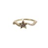 Frau Elegance Anillo Chapa de Oro con Circonia Rainbow Estrella M7