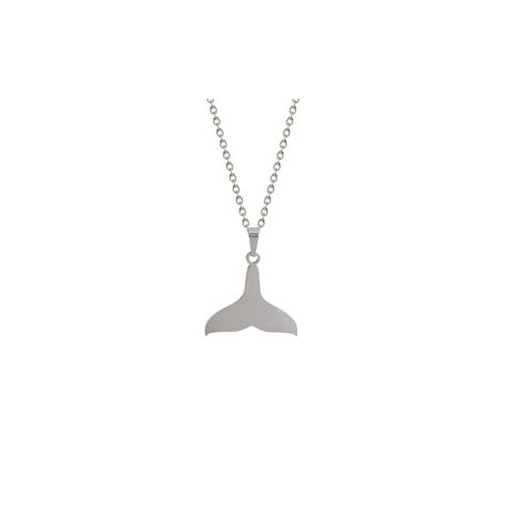 Collar Acero Inoxidable Plateado Aleta de Sirena
